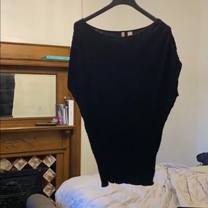 Black Crew Neck Short Sleeve Sweater